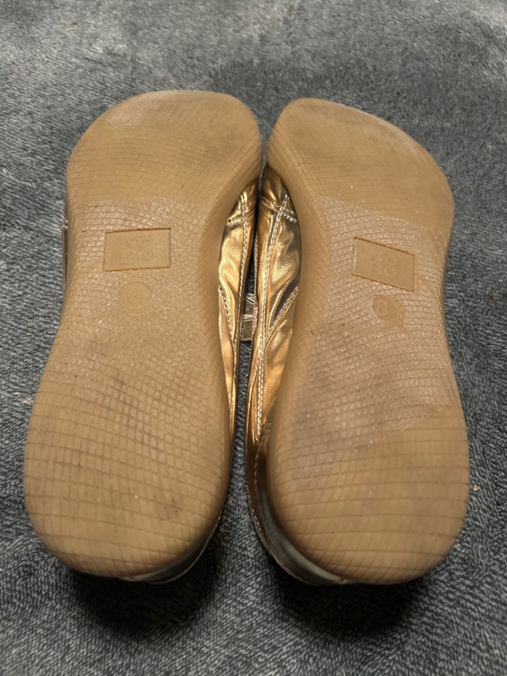 No Boundaries Metallic Gold Slip-On Mary Jane Flats - Picture 3 of 3